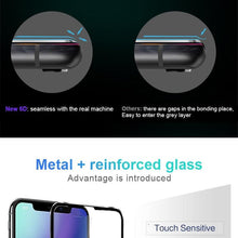 Load image into Gallery viewer, 10D Curved Edge Aluminum Alloy Tempered Glass for iPhone X XS MAX 11 12 Pro Max mini 6 6S 7 8 Plus Full Cover Screen Protector Titanium Alloy Metal Edge Full Coverage Front Tempered Glass Screen Protector for iPhone