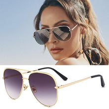 Load image into Gallery viewer, Luxury Lady Vintage Round Metal Sunglasses For Driving Black Retro Mirror Sunglasses Woman Shade Sunglasses With UV400 Protection
