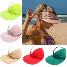 Load image into Gallery viewer, Women Sun Visor Summer Hat Women Anti-ultraviolet Hat Women's Elegant Simple Hat Classic Women's Hat Hollow Top Hat Elastic Hollow Top Hat Outdoor Quick-drying Sun Hat Summer Beach Hat
