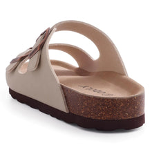 Load image into Gallery viewer, Women's Cork Footbed Slide Sandal, Comfortable Summer Beach Sandals with Adjustable Buckle 7.5 Stone - # GIAA73510007