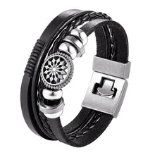 Load image into Gallery viewer, Trendy Modern Jewelry Leather Bracelet Men Braided Multilayer Anchor Bracelets Ladies Rope Chain for Male Jewelry Classic Style