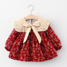 Load image into Gallery viewer, Toddler Baby Girls Dress Autumn Long Sleeve Kids Bow Princess Collar Dresses Costume