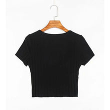 Load image into Gallery viewer, Chic Sweet Girl Style V-Neck Short Sleeve T-Shirt - # GIAA23510026