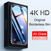 Load image into Gallery viewer, 4K HD Full Cover Protective Glass on For iphone 11 12 13 14 PRO MAX Screen Protector Tempered Glass On iphone 14 Plus X XR Glass Tempered Glass Film with HD Clarity Touch Accurate Impact Absorb Screen Protector