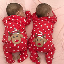 Load image into Gallery viewer, My First Christmas Baby Boy Girl Rompers Newborn Infant Baby Cartoon Deer Red Jumpsuit 0-18M For Girls and Boys For Christmas