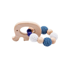 Load image into Gallery viewer, Wooden Teether Hedgehog Crochet Beads Wood Crafts Ring Engraved Bead Baby Teether Wooden Toys For Kids Rattle