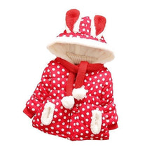 Load image into Gallery viewer, Luxury Newborn Children Plus Cute Hooded Cotton Jacket Infant Clothing for Baby Girls In Elegant Colorful Design For Winter
