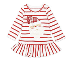 Load image into Gallery viewer, Baby Girl Dress Winter Warm Clothes Toddler Long Sleeve Stripe Christmas Ruffle Dress Unique Design