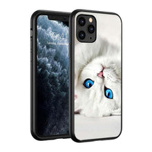 Load image into Gallery viewer, Black Big Eye Cat Cover Phone Case For iPhone 14 13 12 11 Pro Max Mini XS Max X XR Silicone Black Anti-Fingerprint Anti-Fall Clear Soft Anti-Yellow Cover Silicone Case