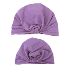 Load image into Gallery viewer, Modern popular Mother and Daughter Turban Headband Set Girls Headwear Mother and Baby Turban Headbands Set Lovely Knot Beanie Baby Hair Accessories