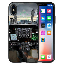 Load image into Gallery viewer, Aircraft Airplane Cockpit Black Silicone Phone Case For Iphone 12 Xr Xs Max 5 5s Se 2020 6 6s Plus 7 8 X 11pro Max 11 Cover Back Case Mobile Cover