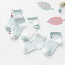 Load image into Gallery viewer, 5Pair Set Cotton Baby Girls Socks Thin Summer Breathable Mesh Kids Toddler Socks Cute Cartoon Children Socks Infant Socks for Kids