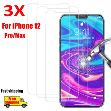 Load image into Gallery viewer, HD Full Tempered Glass Screen Protectors For iPhone 12 12 Max/12 Pro Front film iPhone X 6/6s 7 8 11 Pro Max Screen Protector Transparent Highly Clear Scratch Resistant Full Coverage Screen Glass Protector For iPhone