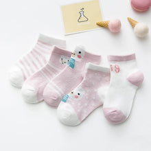 Load image into Gallery viewer, 5Pair Set Cotton Baby Girls Socks Thin Summer Breathable Mesh Kids Toddler Socks Cute Cartoon Children Socks Infant Socks for Kids