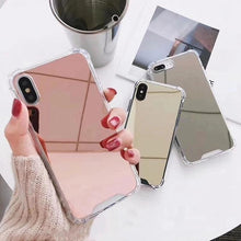 Load image into Gallery viewer, Luxury Mirror Phone Case For iPhone 14 13 12 11 Pro XS MAX XR Shockproof Back Cover Case For iPhone 7 8 6s 6 s plus Protective Case Hard Back Soft Bumper Anti-Scratch Phone Cover For Girls