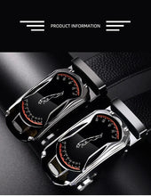 Load image into Gallery viewer, Belts for 3.5cm Width Sports Car Brand Fashion Automatic Buckle Black Genuine Leather Men's Jeans High Quality Waist Male Strap