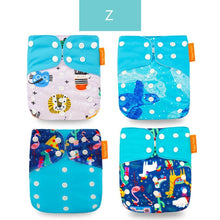 Load image into Gallery viewer, 4PCS/SET Washable Eco-friendly Diaper Ecological Adjustable Nappy Reusable Cloth Diapers Set For Baby and Kids