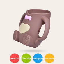 Load image into Gallery viewer, Infant Cartoon Baby Cute Feeding Glass Bottle Safe Silicone Milk Bottle With Handle Newborn Drink Training Colorful Feeding Bottles