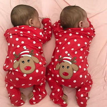 Load image into Gallery viewer, My First Christmas Baby Boy Girl Rompers Newborn Infant Baby Cartoon Deer Red Jumpsuit 0-18M For Girls and Boys For Christmas