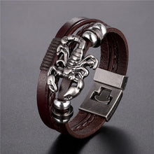 Load image into Gallery viewer, Trendy Modern Jewelry Leather Bracelet Men Braided Multilayer Anchor Bracelets Ladies Rope Chain for Male Jewelry Classic Style