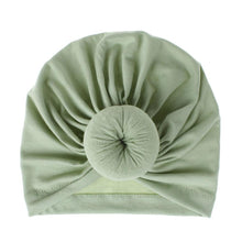 Load image into Gallery viewer, Handmade Pleated Flower Babies' Knitted Cotton Cloth Turban For Baby Girls In Elegant Style