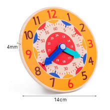 Load image into Gallery viewer, Children Montessori Wooden Clock Toys Hour Minute Second Cognition Colorful Clocks Toys for Kids Early Preschool Teaching Aids