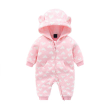 Load image into Gallery viewer, Baby Rompers Long Sleeve Zip Hooded Jumpsuits Playsuits for Toddler Boy/Girl For Autumn and Winter Season