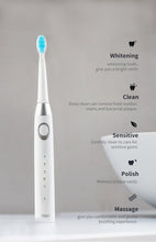 Load image into Gallery viewer, Sonic Electric Toothbrush For Adults And Kids Brush Heads Travel Case Included and Folding Cup 5 Modes USB Rechargeable Bulid in 2 Mins Timer 40000 VPM M10 Smart Ultrasonic Teethbrush Travel Case Oral Care Brush 8 Teeth Heads