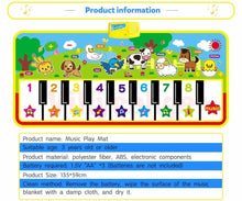 Load image into Gallery viewer, Big Musical Mat Carpet Touch Play Piano with 8 Animals Sound Music Instrument Baby Play Mat Rug Educational Toys For Kids