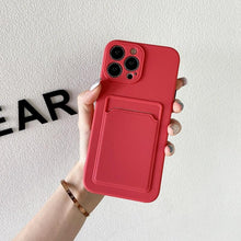 Load image into Gallery viewer, Soft Silicone Phone Case For iPhone 14 13 Pro Max 13Pro Silicone Soft Mobile Phone Case Wallet Card Holder Cover Slim Fit Thin Protective Soft Shock-Absorbing Wallet Case