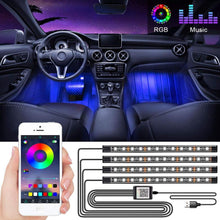 Load image into Gallery viewer, Lights LED Car Strip Lights with Two-Line Waterproof Design RGB LED Strip Light With USB Wireless Remote Music Control Multiple Modes For Auto Car