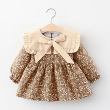 Load image into Gallery viewer, Toddler Baby Girls Dress Autumn Long Sleeve Kids Bow Princess Collar Dresses Costume