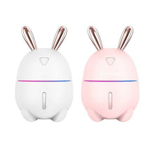 Load image into Gallery viewer, 300ML Mini Air Humidifier Cute Rabbit USB Aroma Essential Oil Diffuser Colorful Night Light Car Office Mist Maker