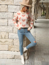 Load image into Gallery viewer, Heart Pattern Drop Shoulder Sweater | NCS