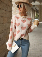 Load image into Gallery viewer, Heart Pattern Drop Shoulder Sweater | NCS