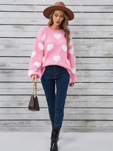 Load image into Gallery viewer, Heart Print Valentine's Day Crew Neck Sweater | NCS