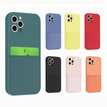 Load image into Gallery viewer, Simple Wallet Case For iphone Silicone Case For iphone 13 12 11 Pro Max Mini With Card Holder Cover Classic Silicone Full Protection Anti-Scratch Shockproof Case