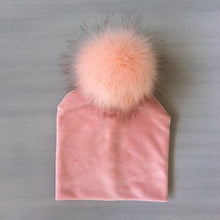 Load image into Gallery viewer, Kids Girls Solid Hat With Pompon Baby Beanie Pompom Cap Children's Accessories Design