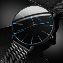 Load image into Gallery viewer, Minimalist Men's Fashion Ultra Thin Watch Simple Men Business Stainless Steel Mesh Belt Quartz Watch Relogio Masculino