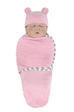 Load image into Gallery viewer, Newborn Wrapping Swaddle Baby Envelop Wrap Blanket Baby Hat Sleeping Bag Set Sleep Bag