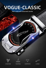 Load image into Gallery viewer, Belts for 3.5cm Width Sports Car Brand Fashion Automatic Buckle Black Genuine Leather Men's Jeans High Quality Waist Male Strap