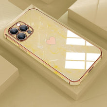Load image into Gallery viewer, Luxury Shockproof Soft Case For iPhone 13 12 11 Pro Max XS XR X R 8 7 Plus iPhone12 12Pro iPhone11 Marble Texture Covers Luxury Love Phone Case Cute Side Small Heart Pattern Soft Shockproof Full Lens Case for iPhone