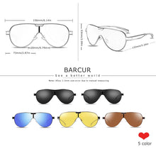 Load image into Gallery viewer, BARCUR Men's Polarized Sunglasses UV400 Protection Special-Shaped Eyewear for Men Stainless Steel Frame Eyeglasses Accessory