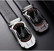 Load image into Gallery viewer, Belts for 3.5cm Width Sports Car Brand Fashion Automatic Buckle Black Genuine Leather Men's Jeans High Quality Waist Male Strap