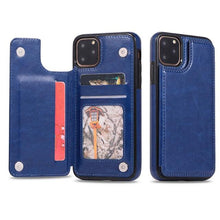 Load image into Gallery viewer, Luxury Leather Cover For iPhone 14 12 13 Mini 11 Pro XR XS Max 6 6s 7 8 Plus 5 5s Wallet Phone Card Slot Flip PU Leather Kickstand Card Slots Case Double Magnetic Clasp Durable Shockproof Cover For iPhone