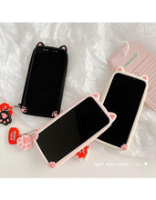 Load image into Gallery viewer, Cartoon Cute Cat Ear Phone Case For Iphone 14 12 13 11pro Max X Xr Xs 7 14plus Matte Soft Silicone Shockproof Case Funny Cat Design Cute Back Case