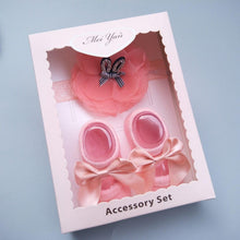 Load image into Gallery viewer, Baby Newborn Solid Color Lace Baby Bowknot Socks & Princess Cute Baby Socks Hair Band Set FOr Girls Baby In Modern Design