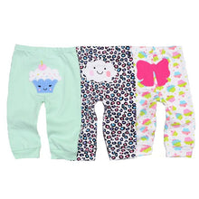 Load image into Gallery viewer, 3/4PCS/SET Newborn Pants Cartoon Design Four Seasons Baby 100%Cotton Soft Girl Pants Baby Boy trousers Pants 0-24M For Kids