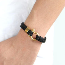 Load image into Gallery viewer, New Fashion Stainless Steel Bracelet Men Punk Genuine Leather Bracelets & Bangles Charm Jewelry Anchor Style