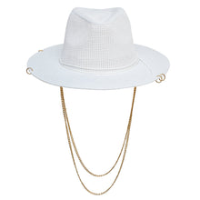 Load image into Gallery viewer, Antonella Double Chain Pierced Hat in White
